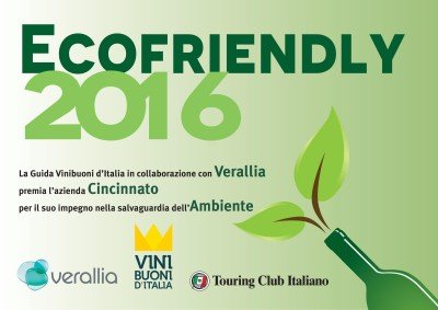 Diploma Ecofriendly 2016 - Cincinnato